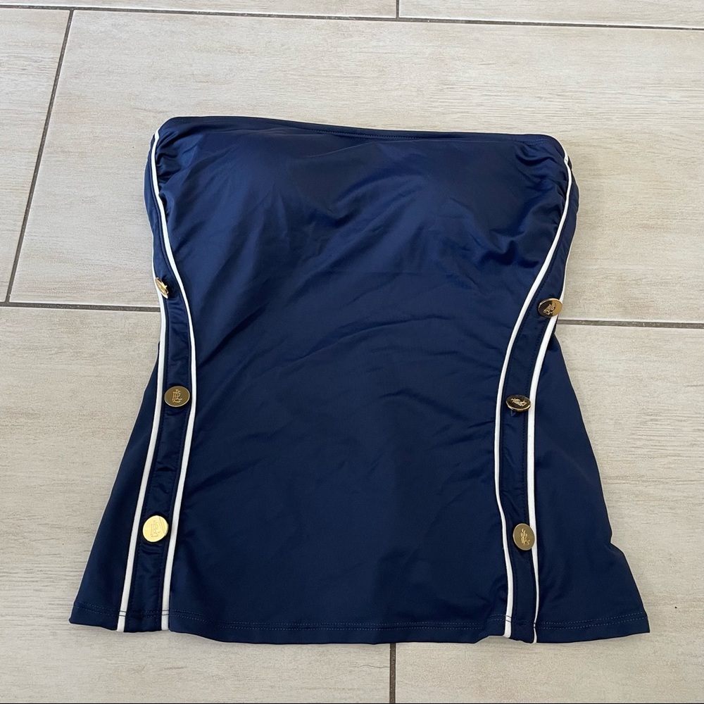 NEW LAUREN RALPH LAUREN BUTTON TUBE SWIM TOP SZ 10 WOMENS! - 0131